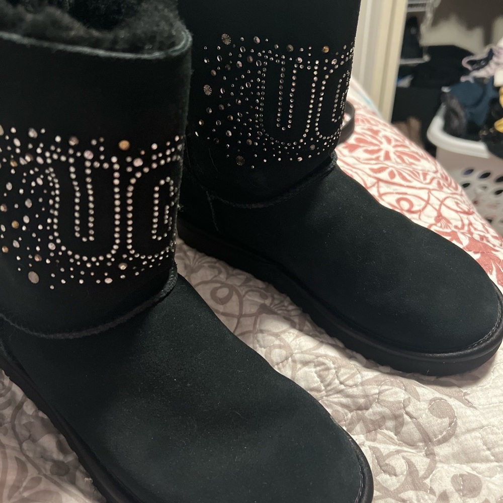 Black uggs with bling